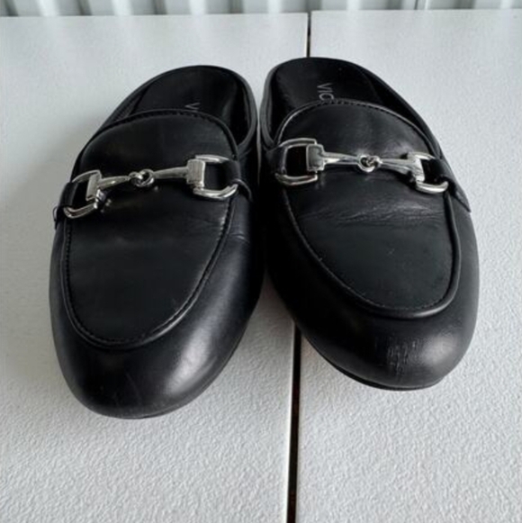 Vionic Adeline Black Leather Mules 7 - Picture 2 of 6
